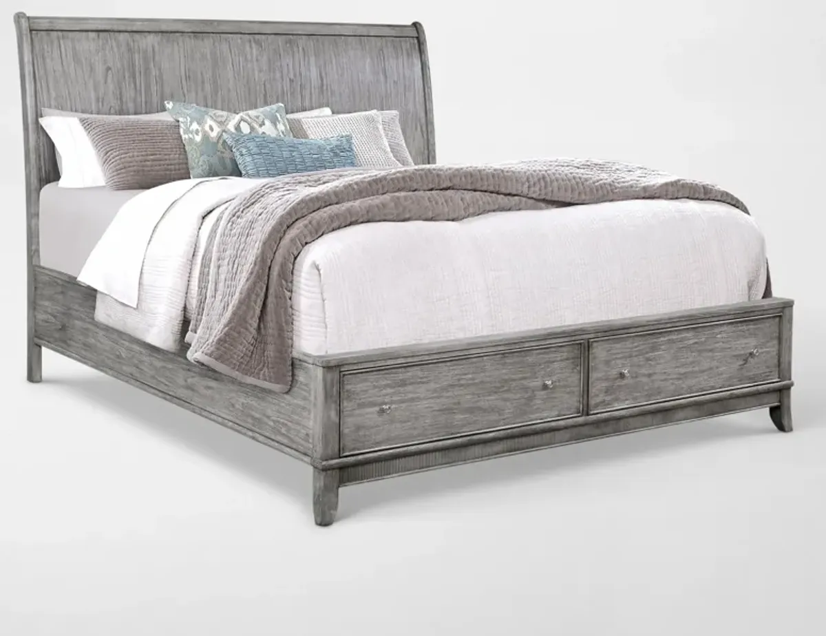 Hazel King Storage Bed - Gray