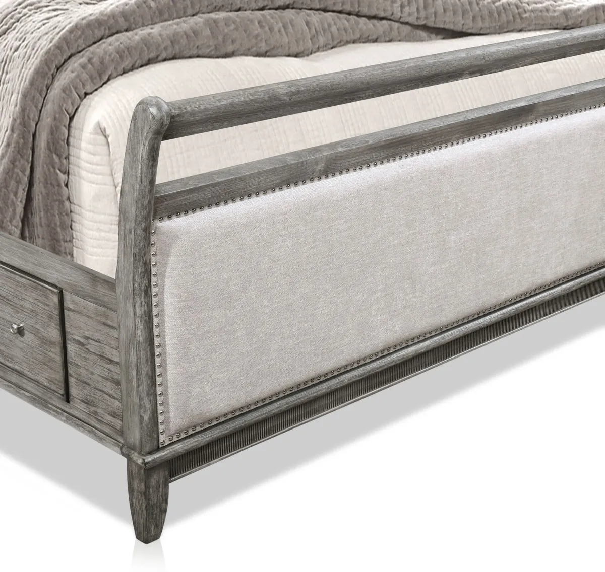 Hazel Queen Upholstered Storage Bed - Gray