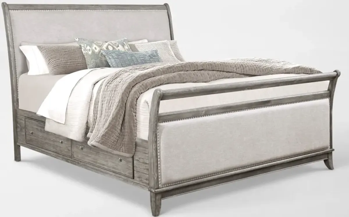 Hazel King Upholstered Storage Bed - Gray