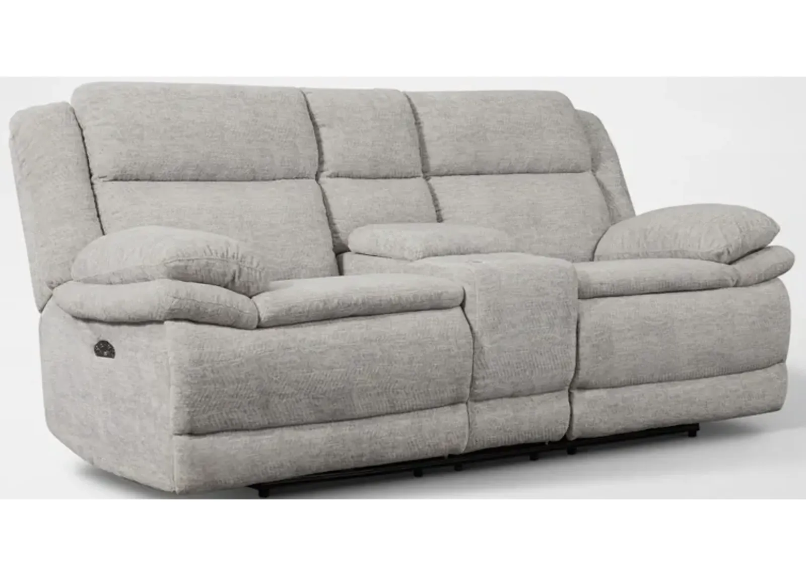 Pacific Dual-Power Reclining Loveseat - Light Gray