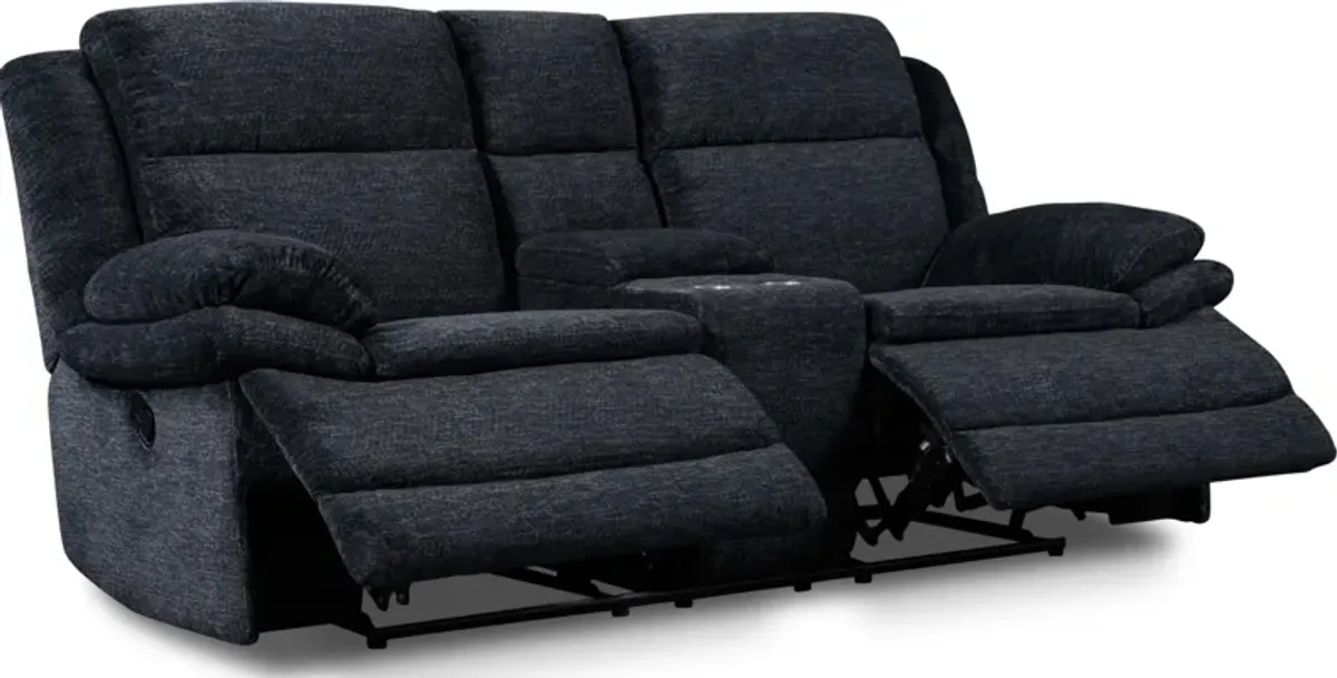 Pacific Manual Reclining Sofa and Loveseat - Charcoal