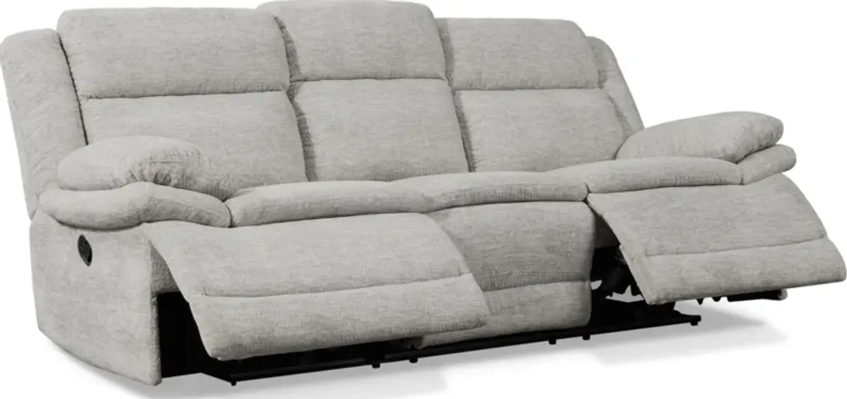 Pacific Manual Reclining Sofa and Loveseat - Light Gray