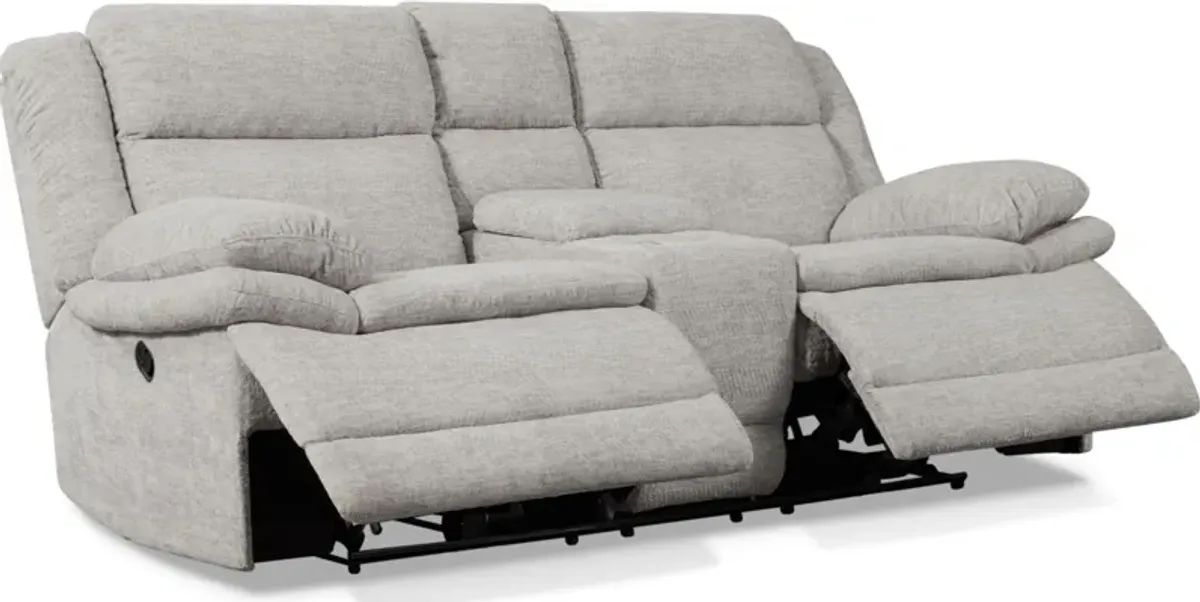 Pacific Manual Reclining Sofa and Loveseat - Light Gray