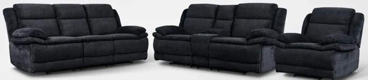 Pacific Dual-Power Recling Sofa, Loveseat and Recliner - Charcoal