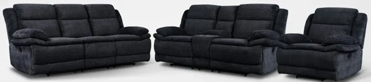 Pacific Manual Reclining Sofa, Loveseat and Recliner - Charcoal