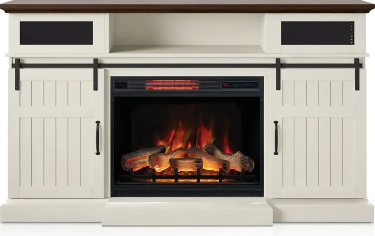 Hunter 68" Fireplace TV Stand - White