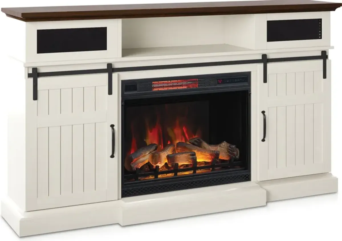 Hunter 68" Fireplace TV Stand - White