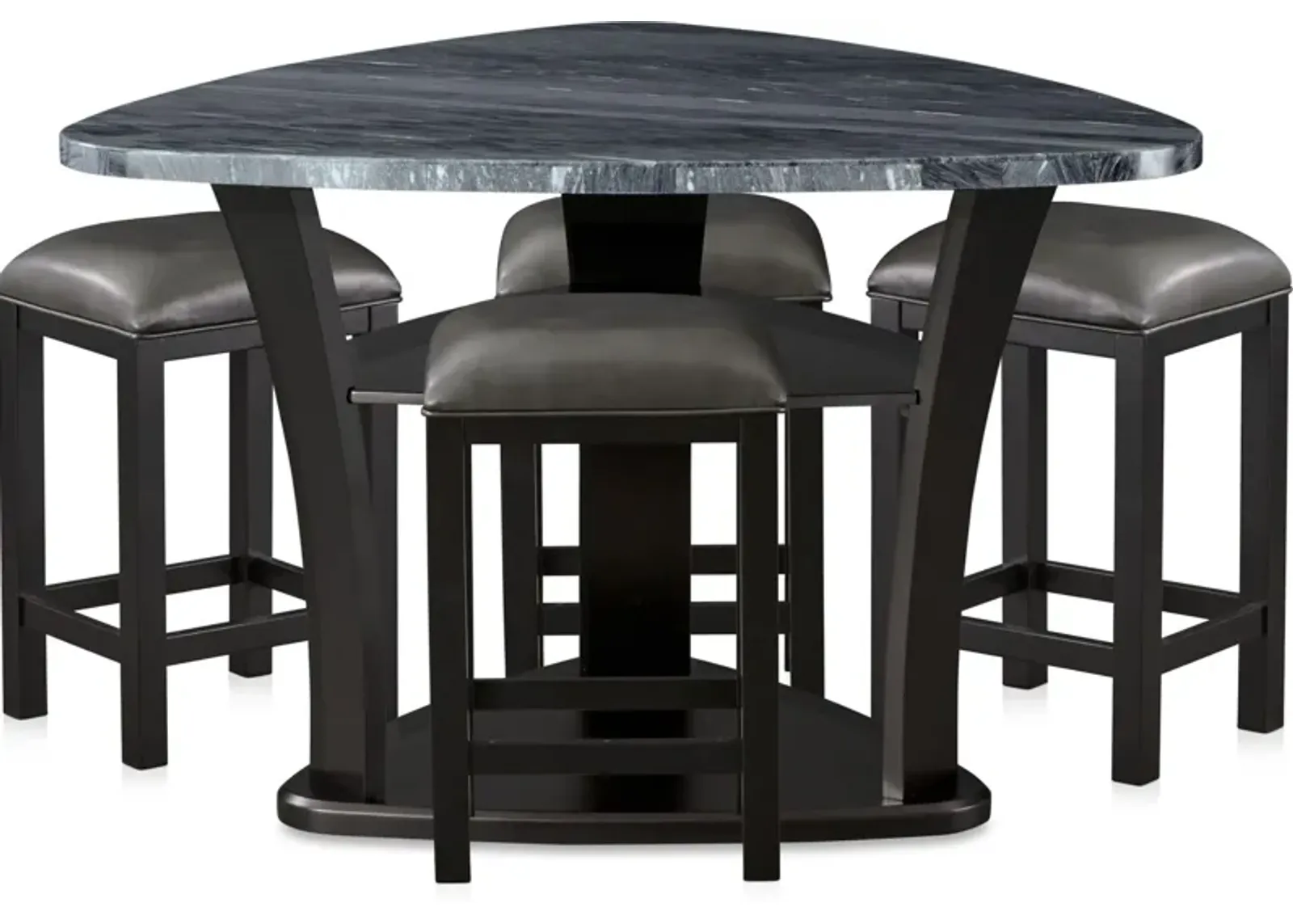 Gibson Marble  Dining Table and 4 Backless Stools