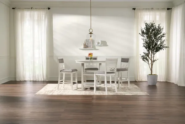 Pearson Dining Table and 4 Dining Chairs - White