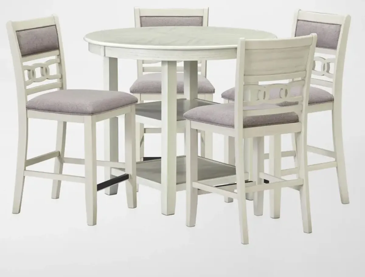 Pearson Counter-Height Dining Table and 4 Stools - White