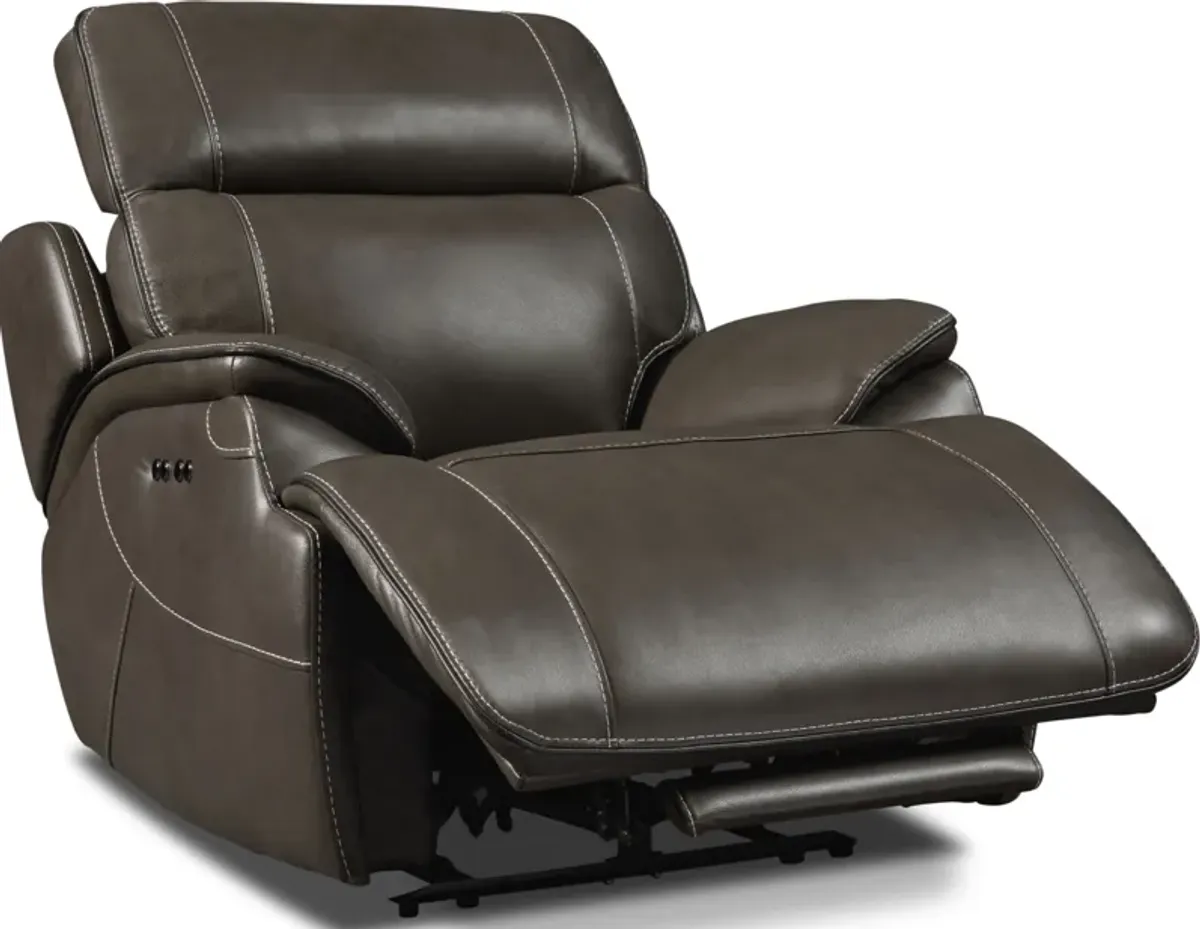 Devon Dual-Power Recliner - Charcoal