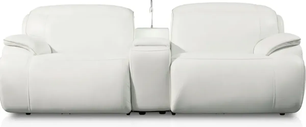 Devon Dual-Power Reclining Sofa - White