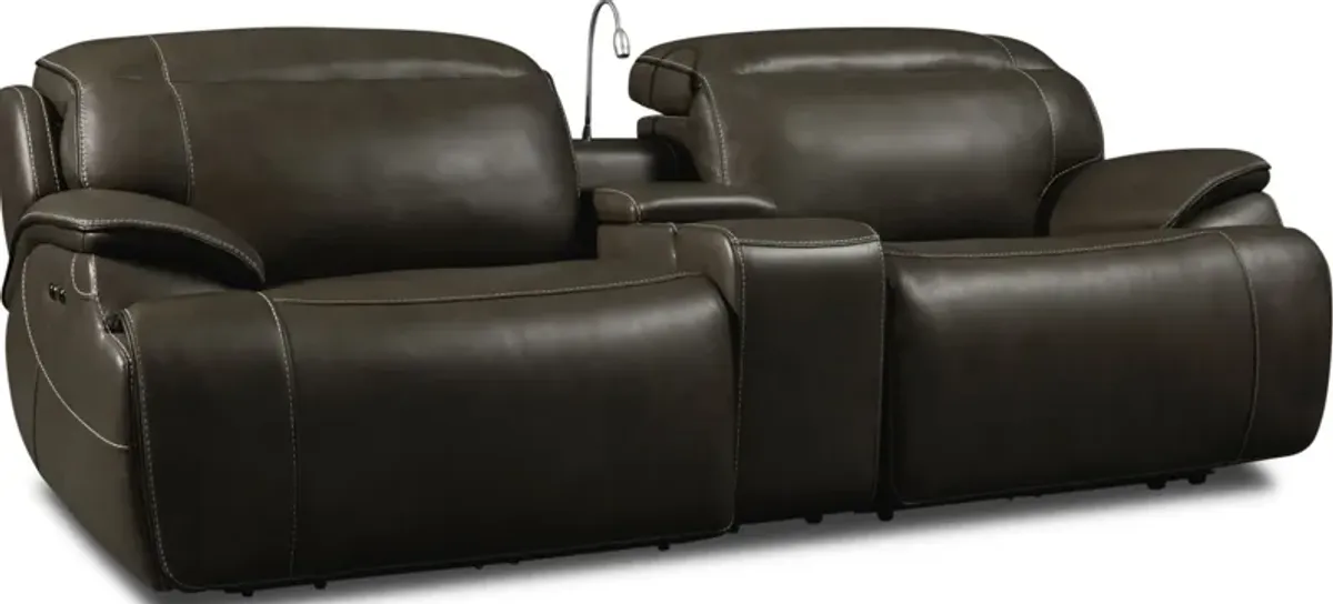 Devon Dual-Power Reclining Sofa - Charcoal