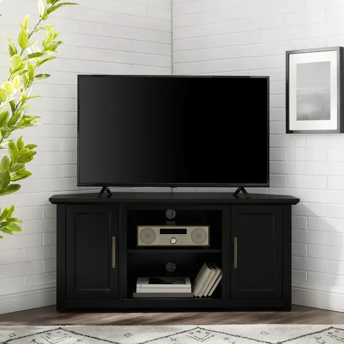 Lucas 48” Corner TV Stand - Black