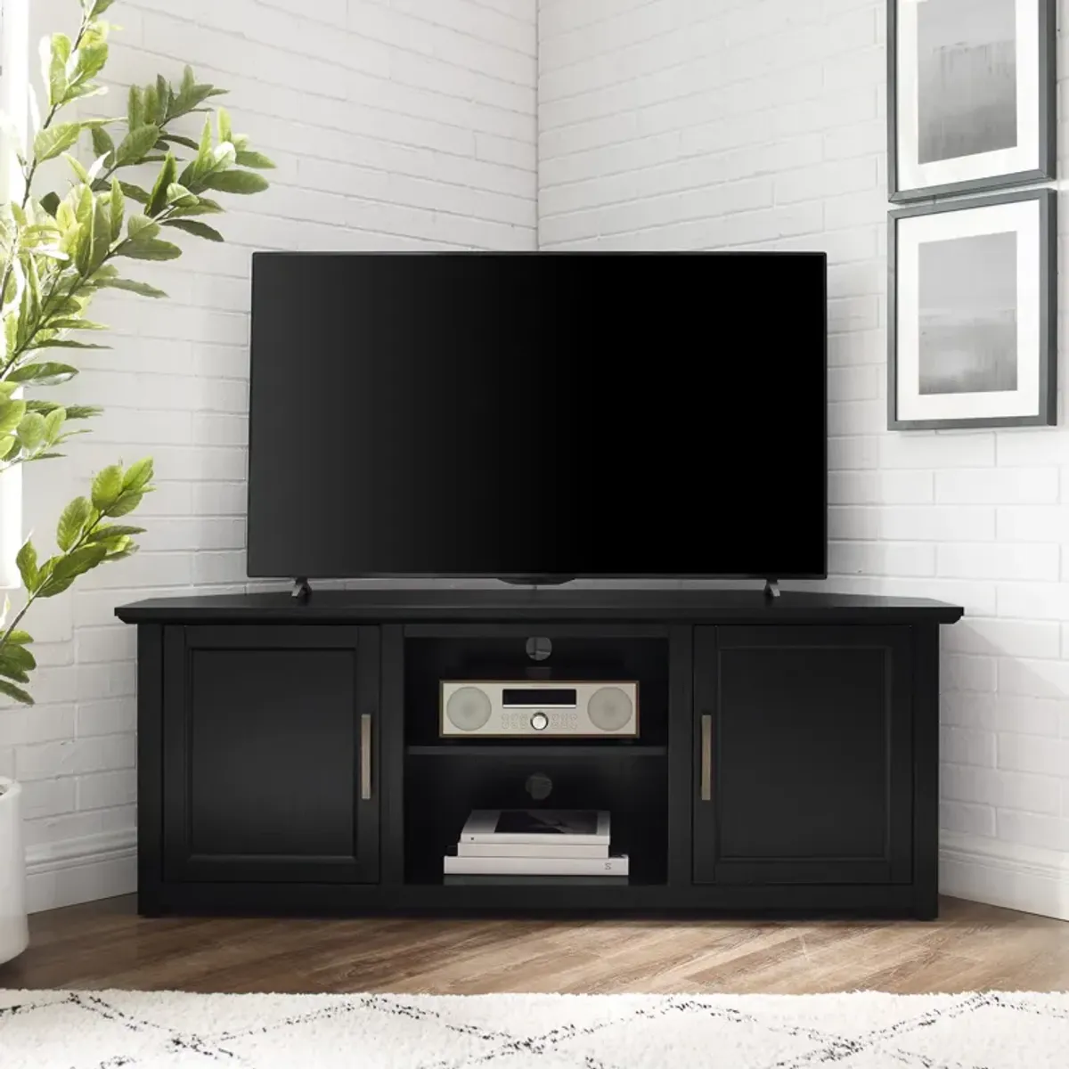 Lucas 58” Corner TV Stand - Black