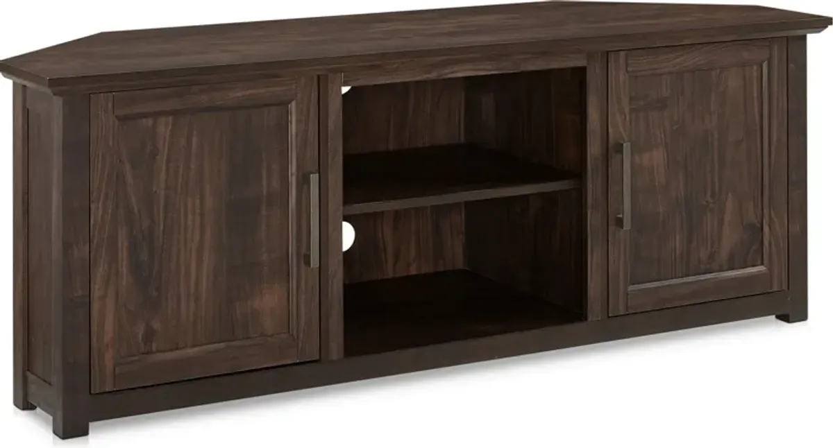 Lucas 58” Corner TV Stand - Dark Walnut