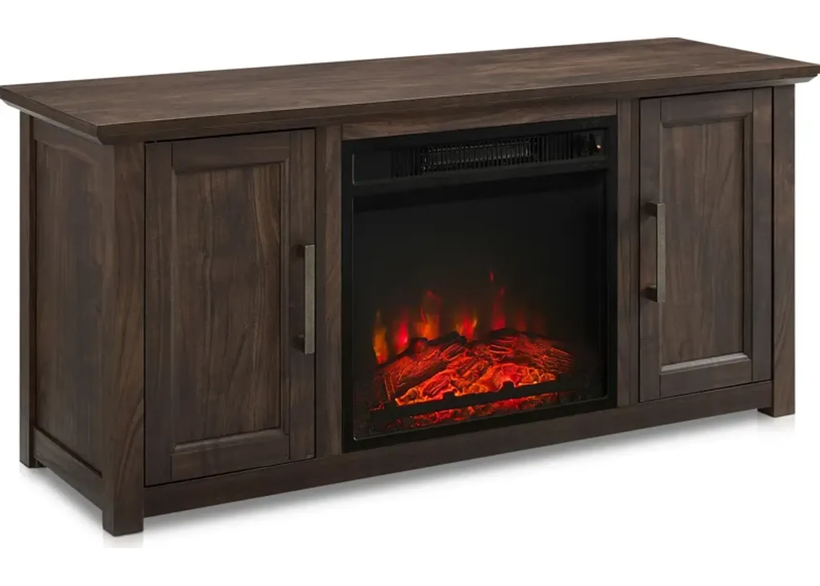 Lucas 48” TV Stand with Fireplace - Dark Walnut