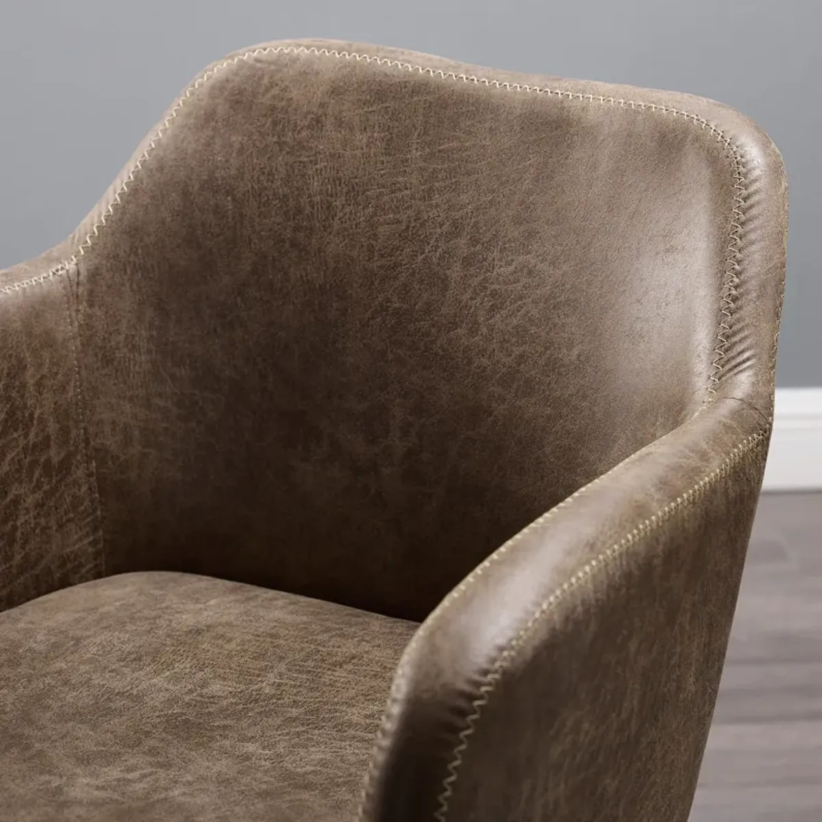 Kimika Office Chair - Brown Vegan Leather