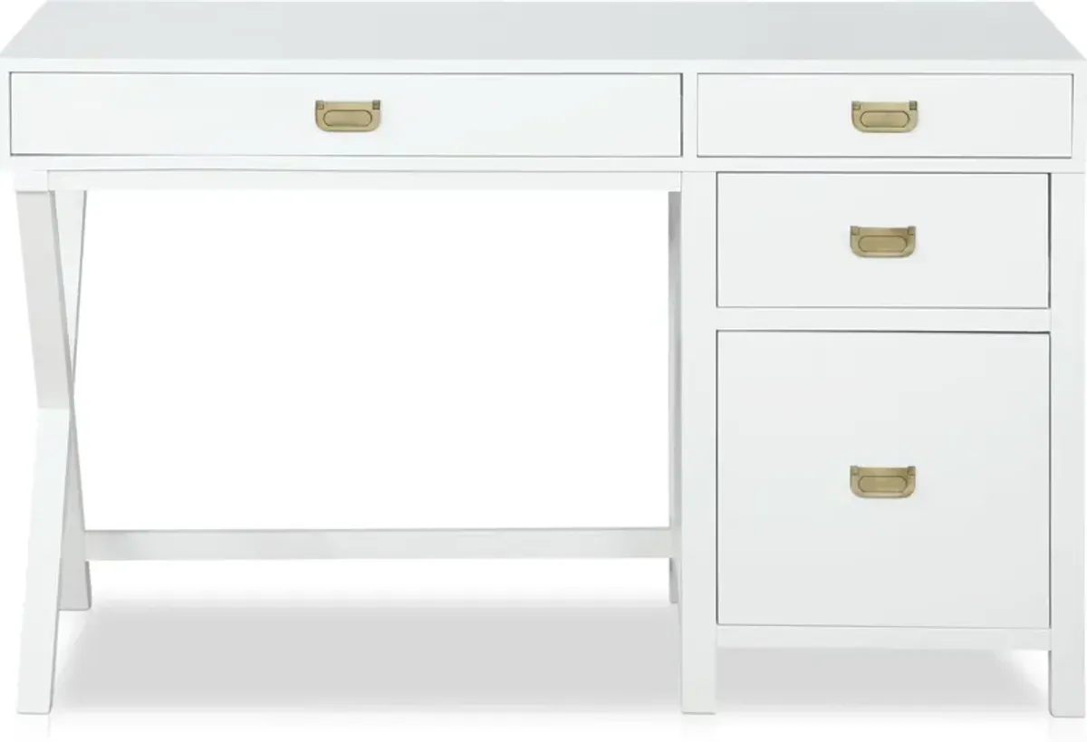 Shelby Storage Desk - White