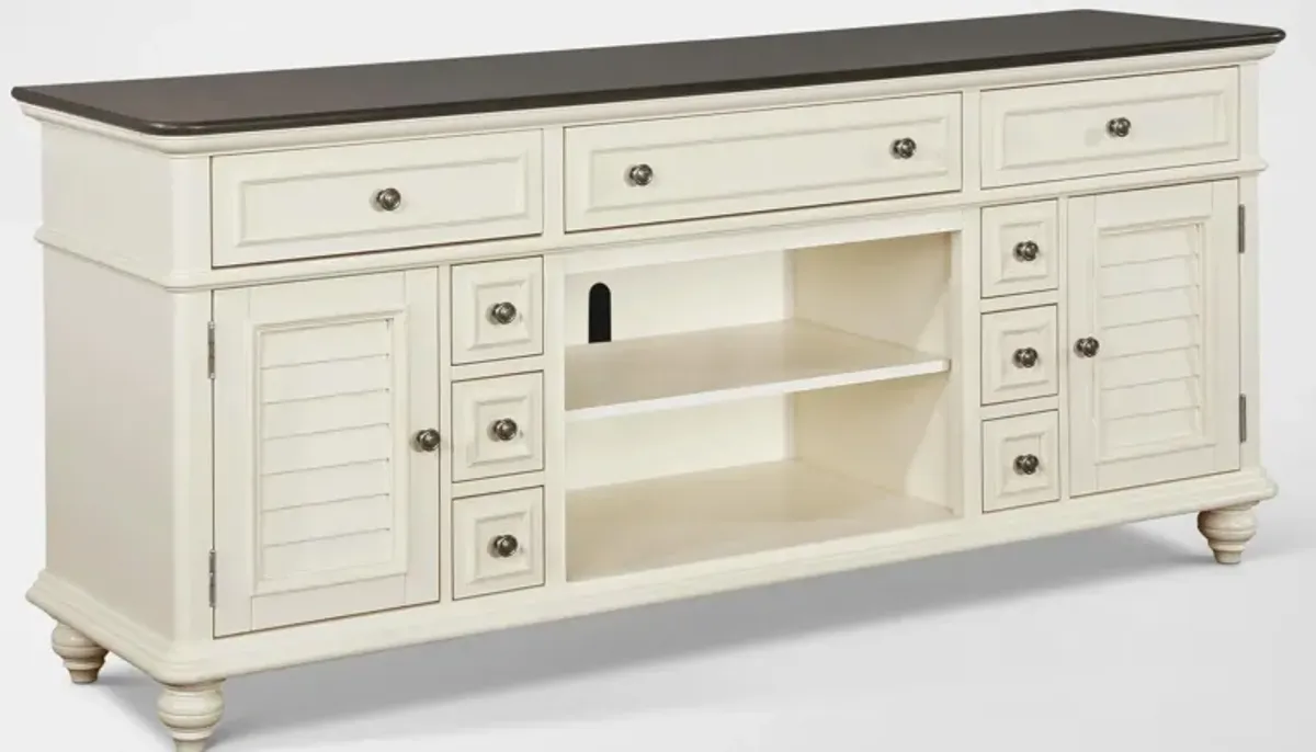 Charleston 74" TV Stand - White