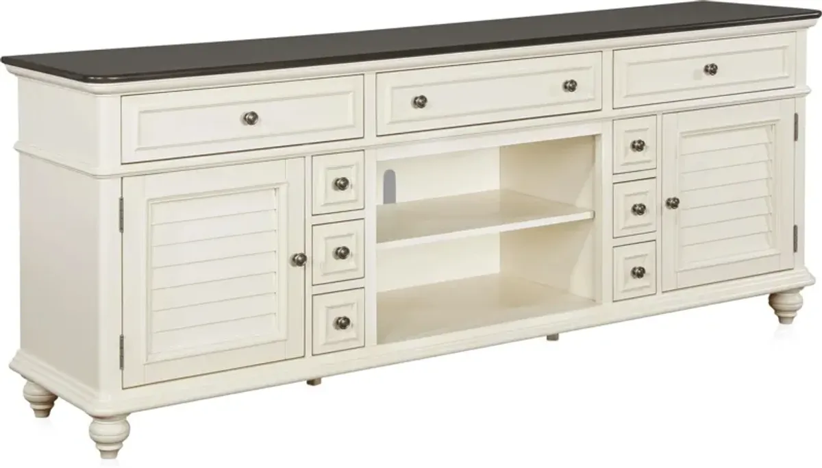 Charleston 84" TV Stand - White