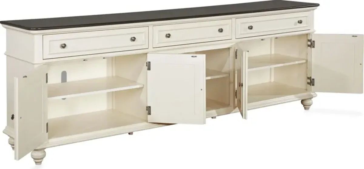 Charleston 94" TV Stand - White