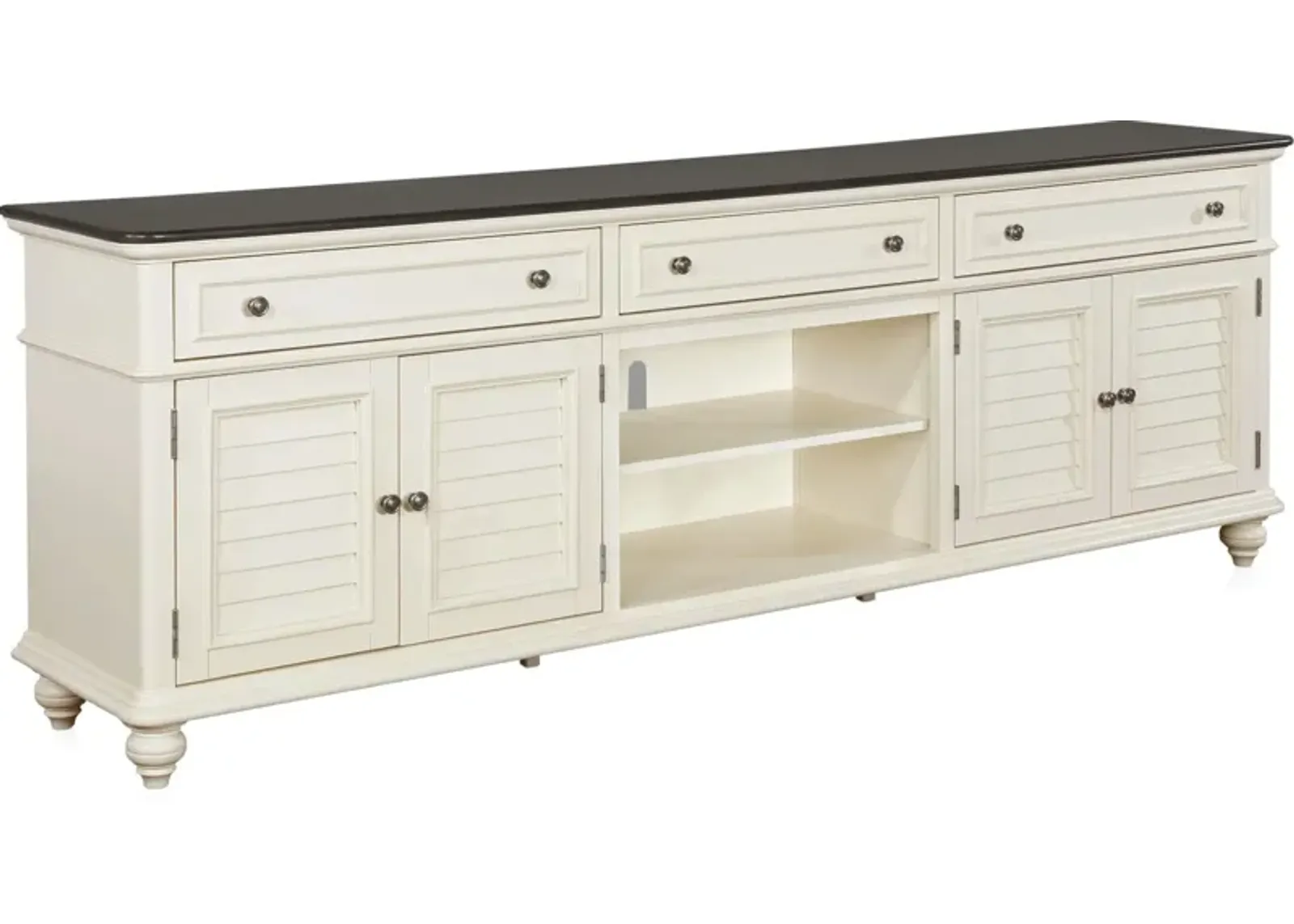 Charleston 94" TV Stand - White