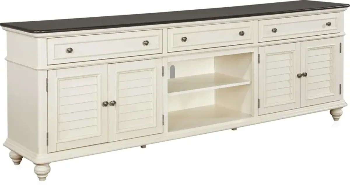 Charleston 94" TV Stand - White