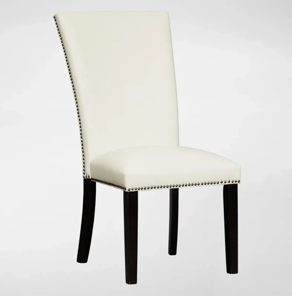 Artemis Marble Dining Table and 6 Upholstered Dining Chairs - Gray Marble/White