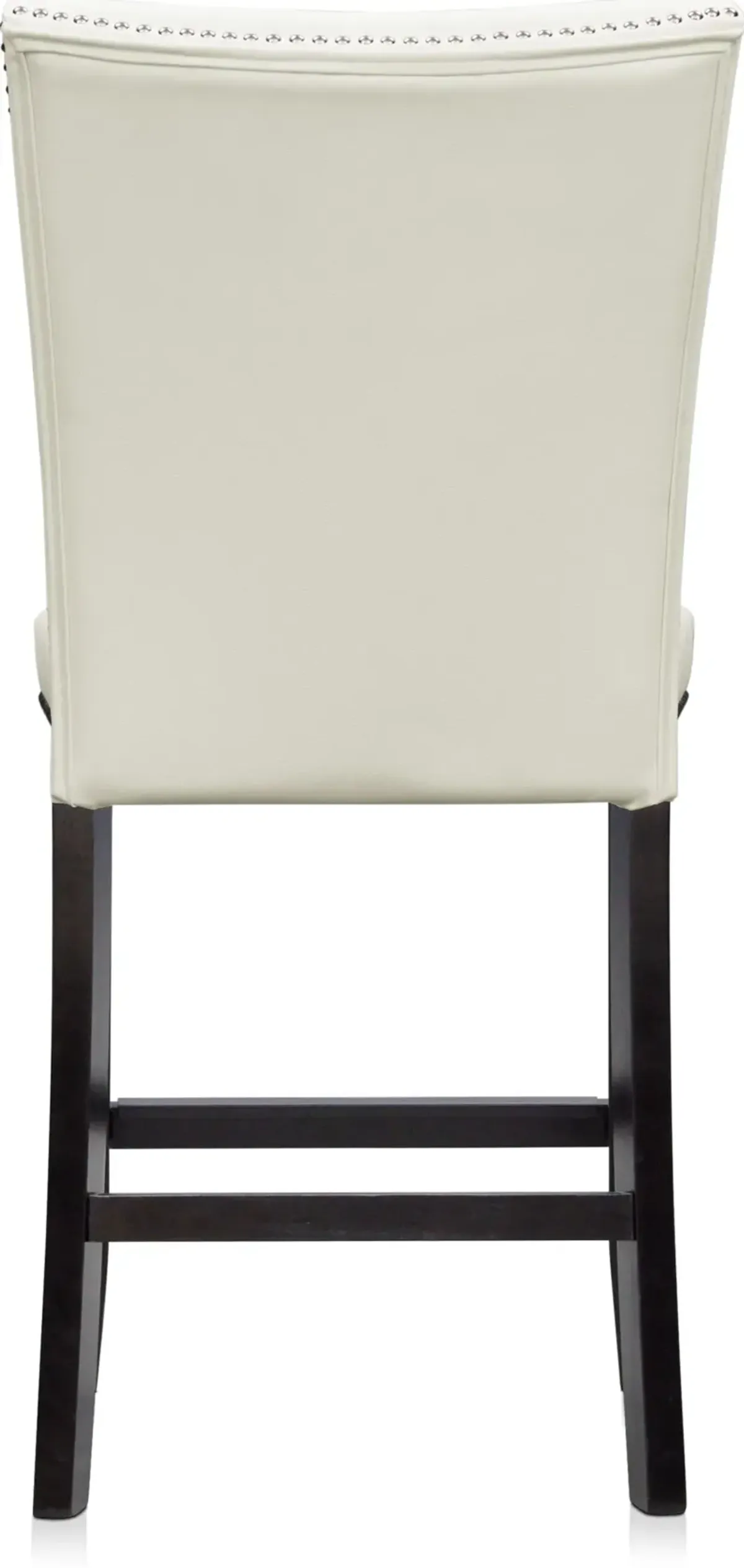 Artemis Marble Counter-Height Dining Table and 6 Upholstered Stools - Gray Marble/White