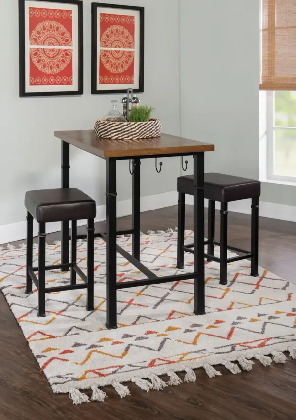 Polson Pub Table and 2 Backless Stools