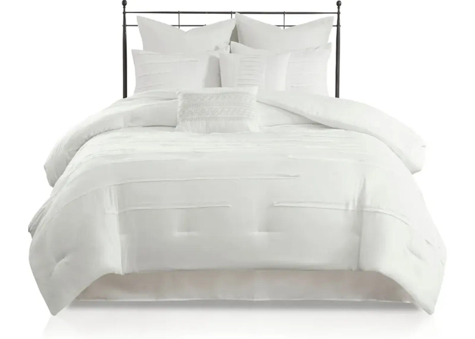 Jaycee Queen Comforter Set - White