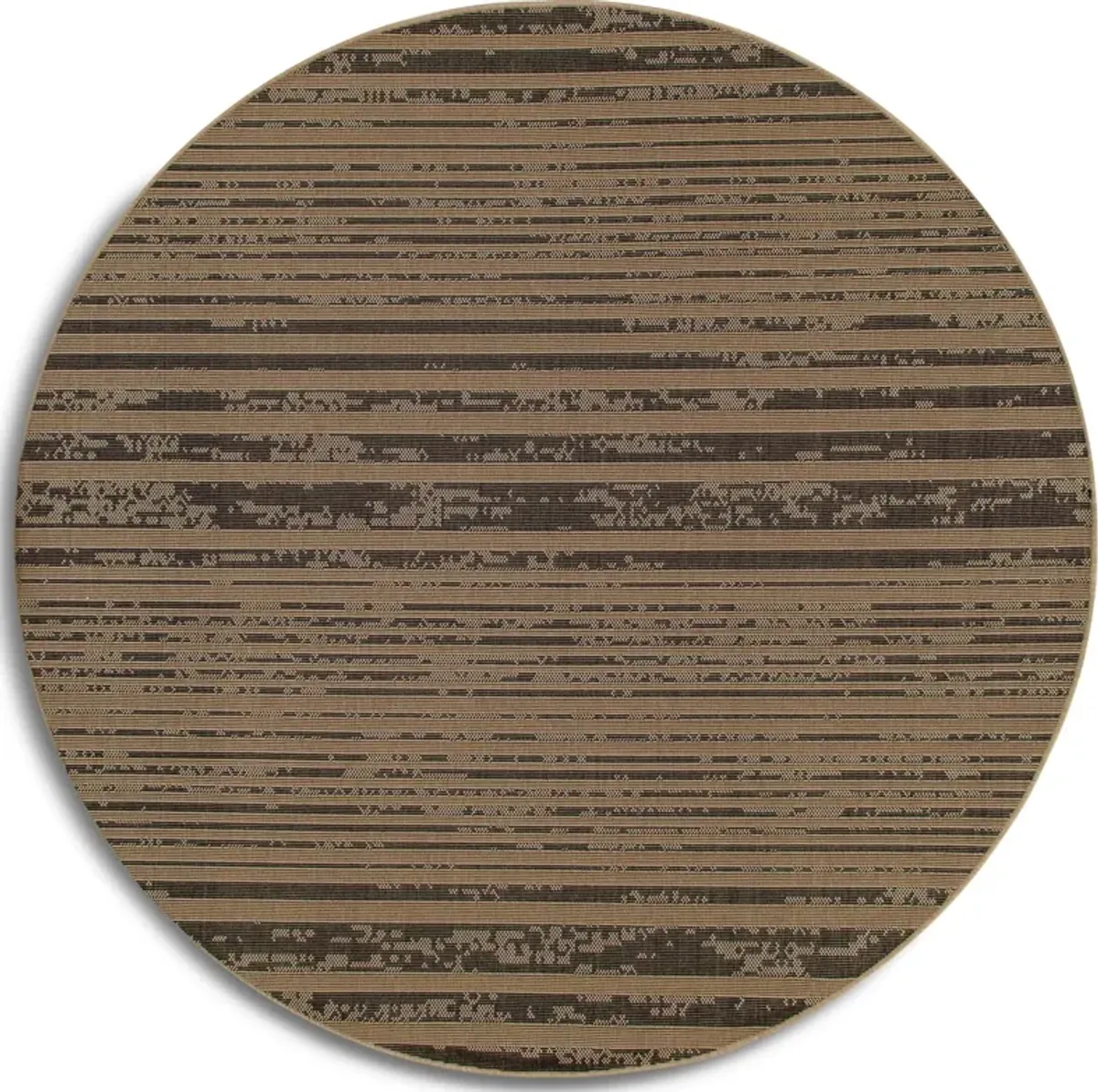 Blurred Indoor/Outdoor 7' Round Area Rug - Beige