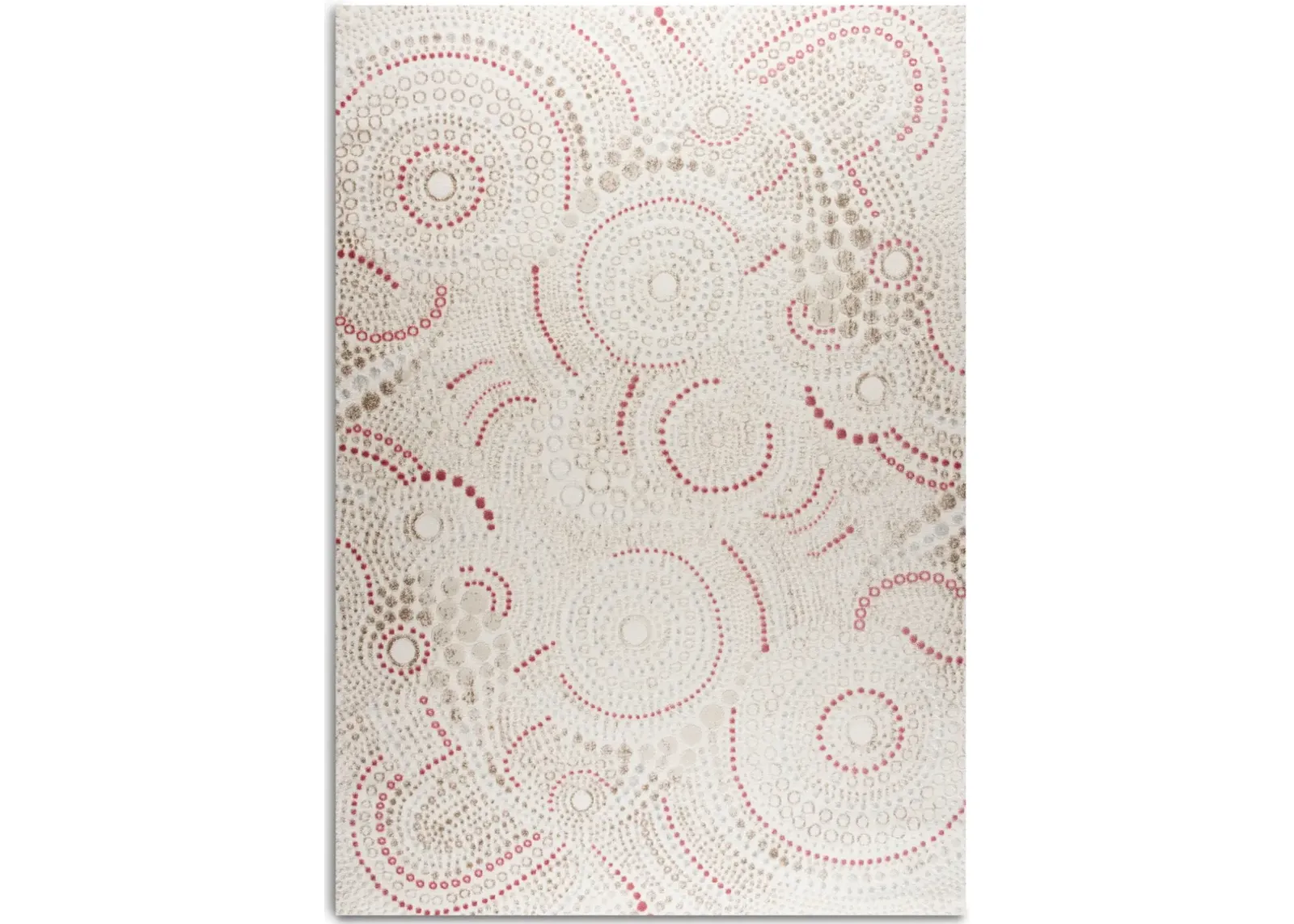 Bubbles 8' X 10' Area Rug - Cream and Red