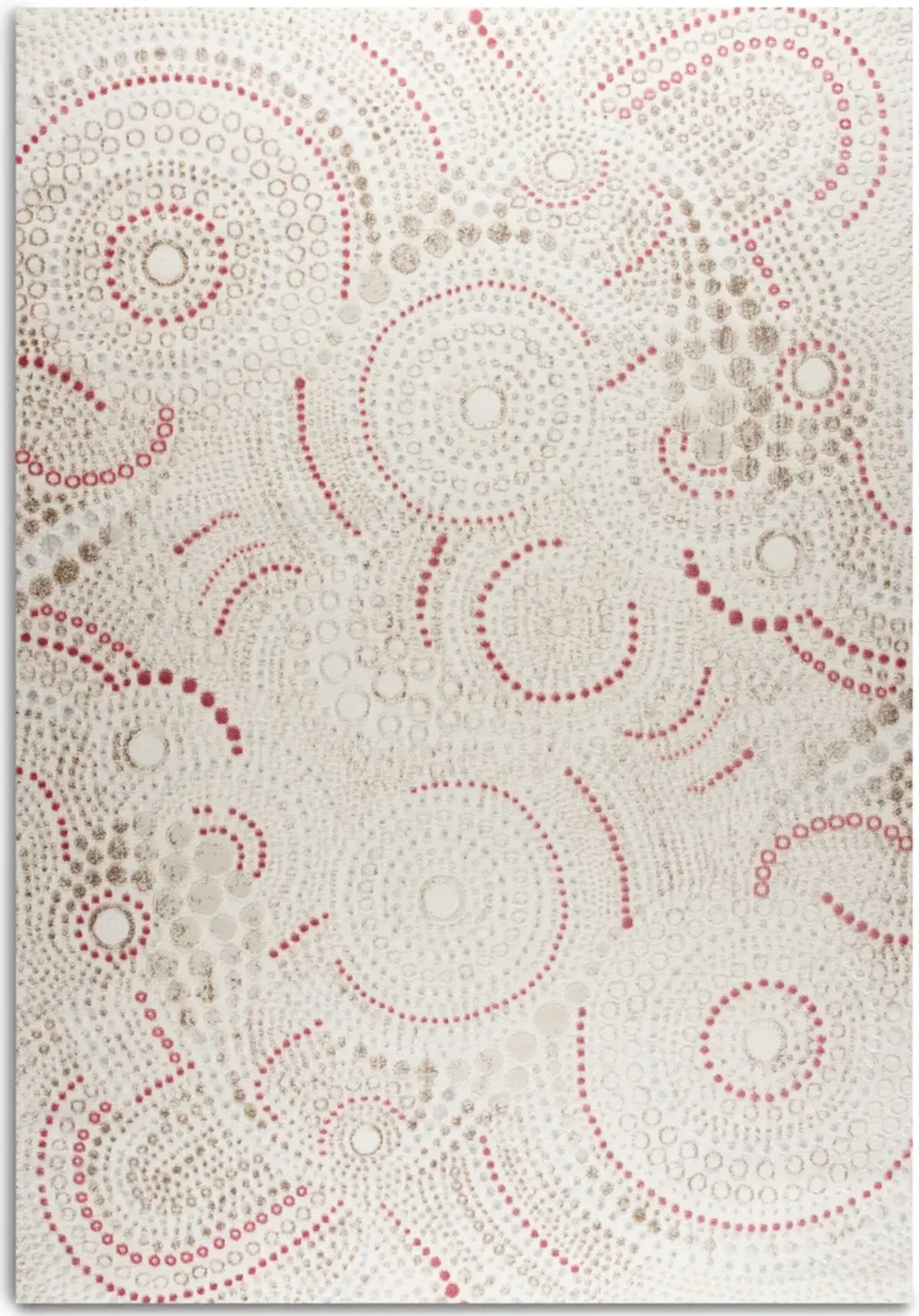 Bubbles 8' X 10' Area Rug - Cream and Red