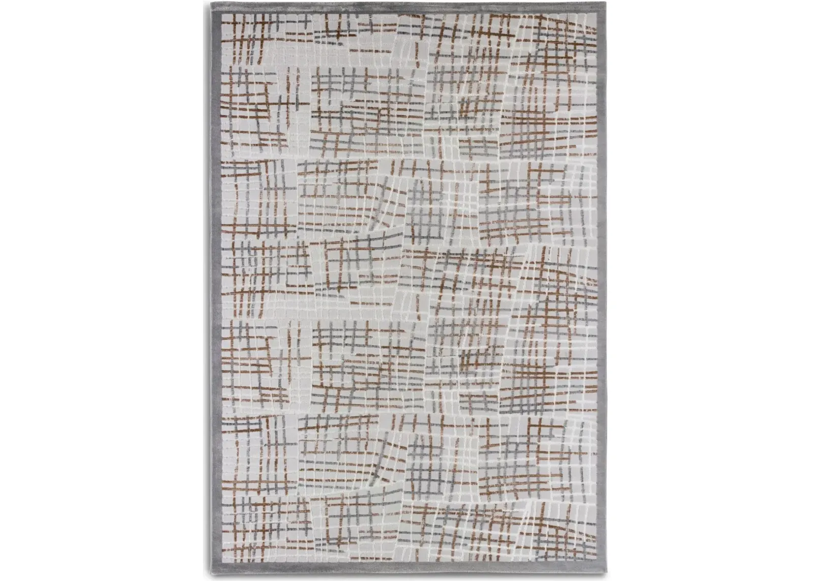 Graphic 5' X 8' Area Rug - Gray and Brown