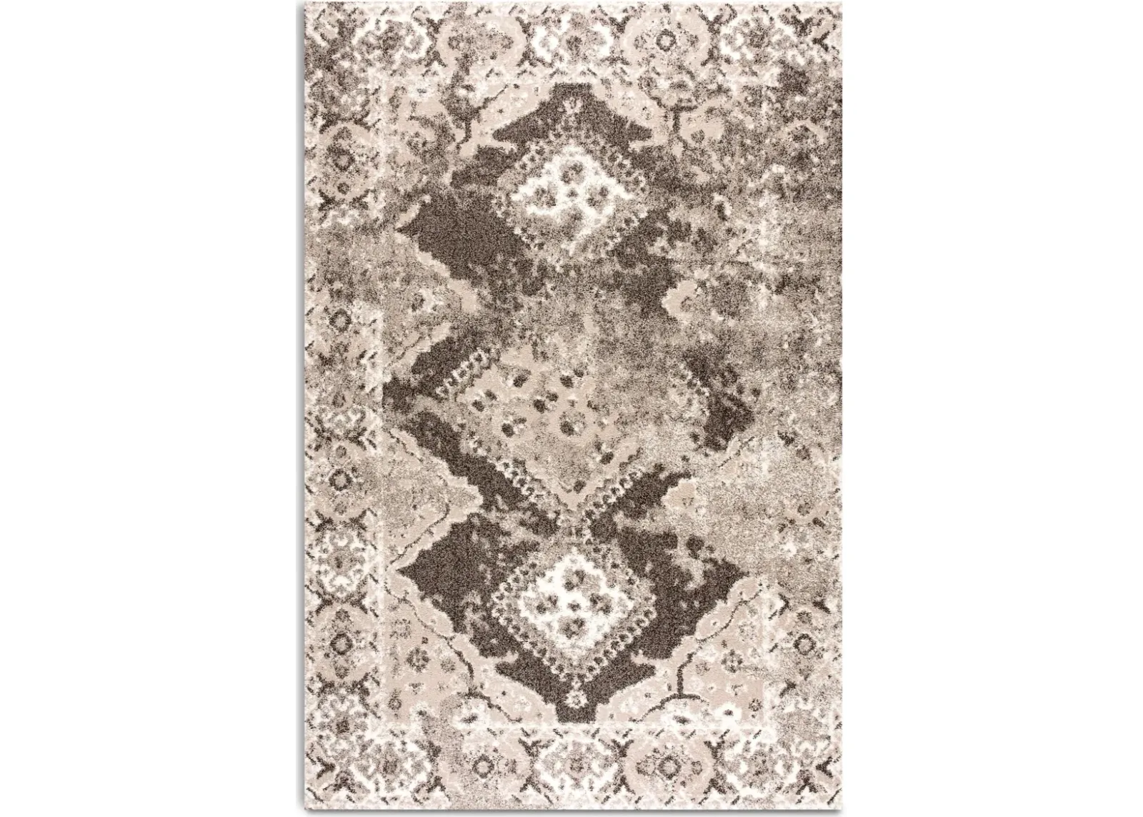 Emblem 5' X 8' Area Rug - Brown and Beige