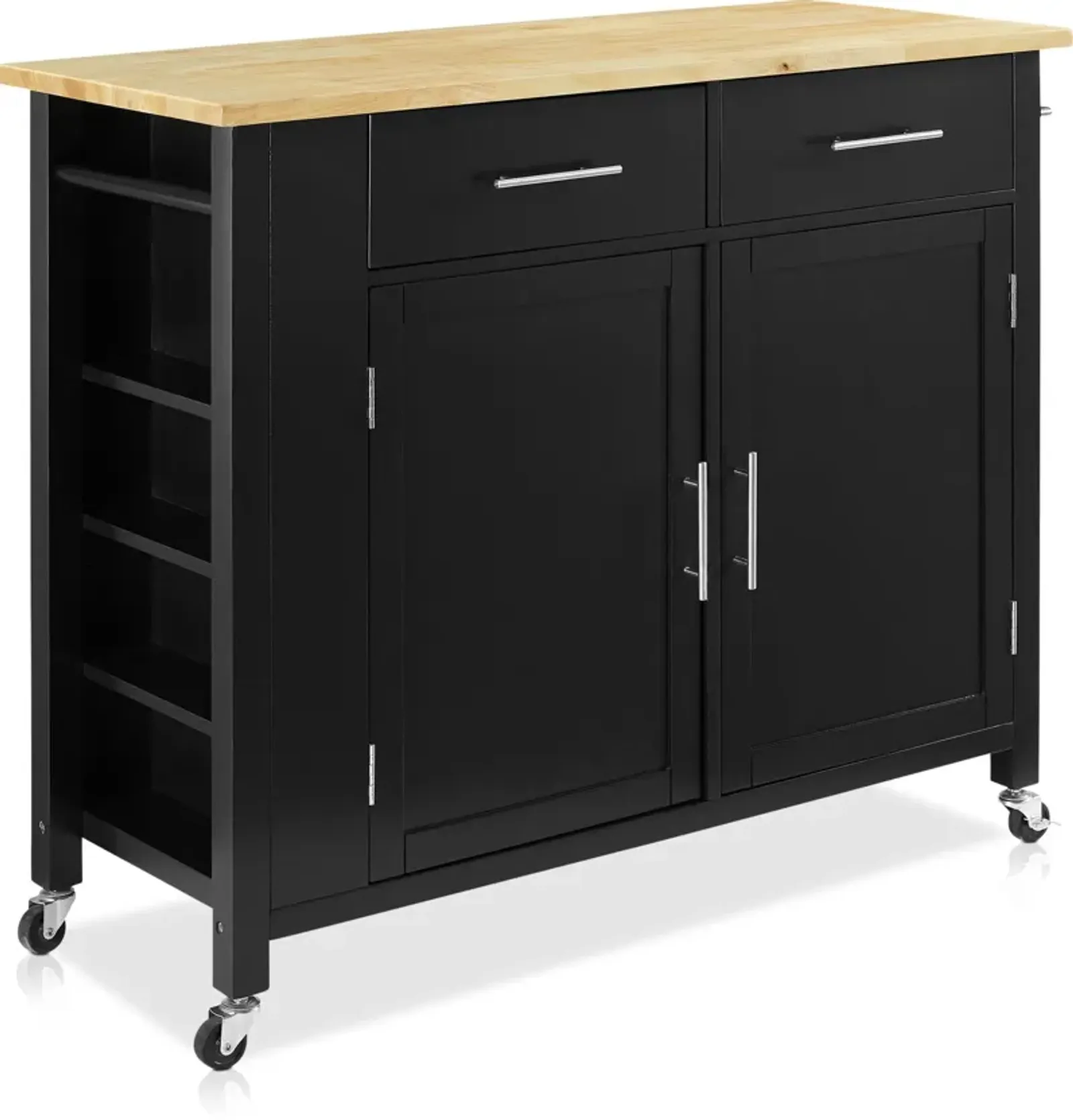 Rylan Storage Cart - Black/Wood Top