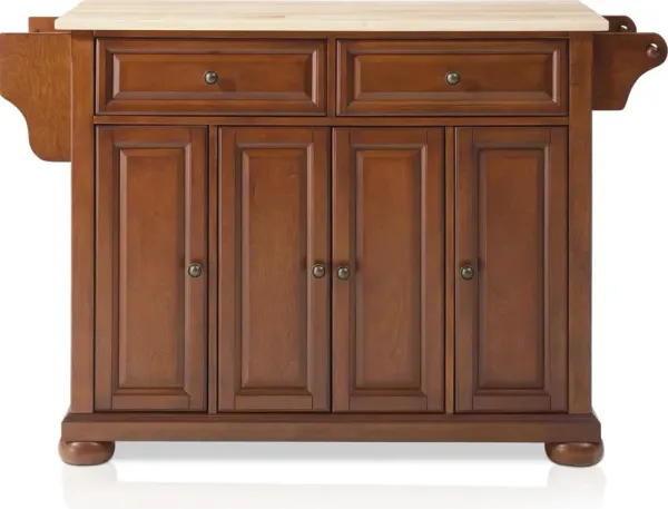 Alina Kitchen Island - Cherry/Wood Top