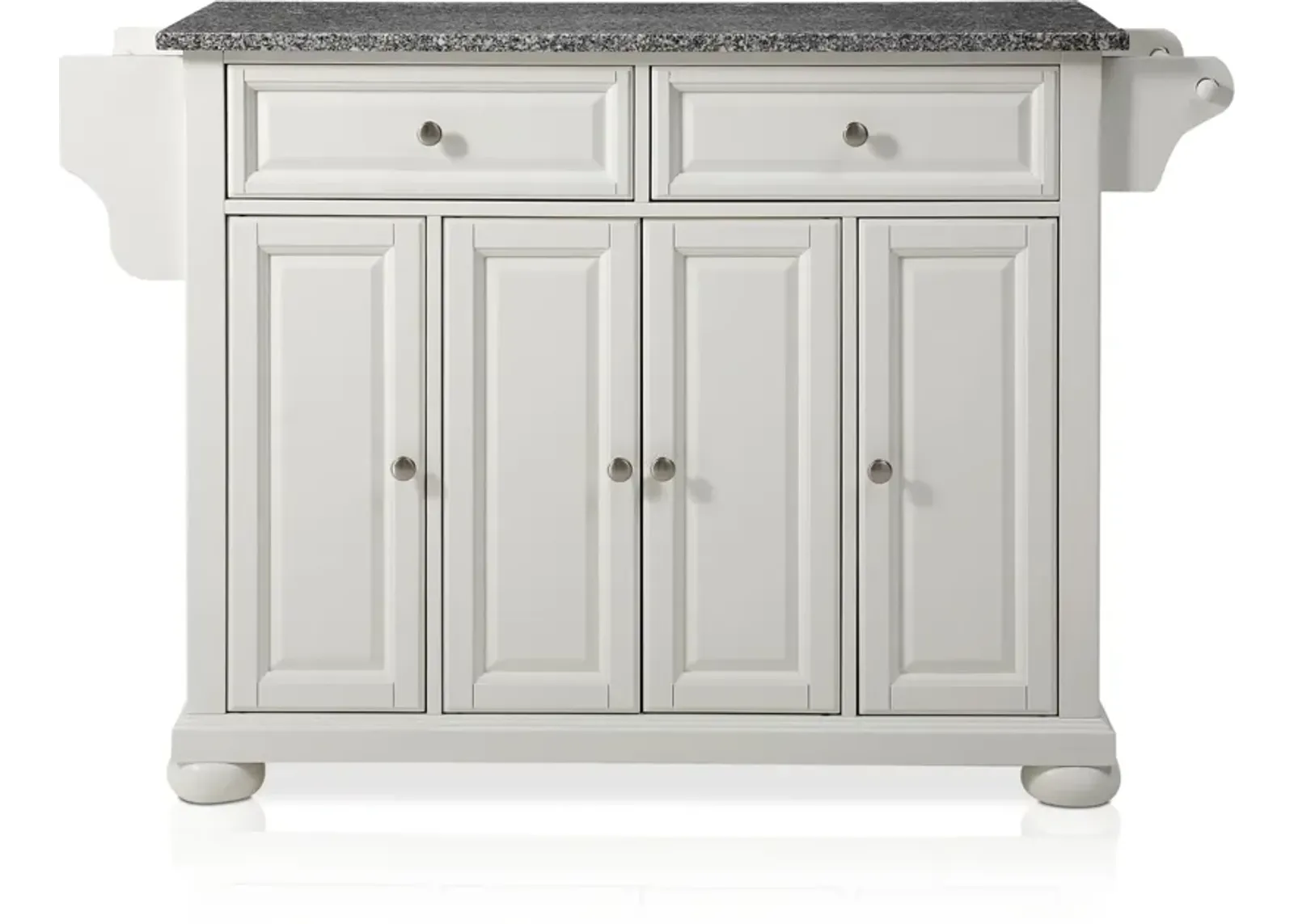 Alina Kitchen Island - White/Gray Granite Top