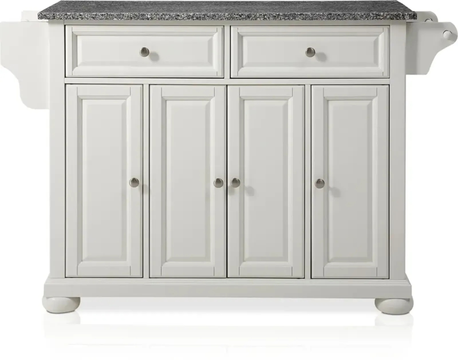 Alina Kitchen Island - White/Gray Granite Top