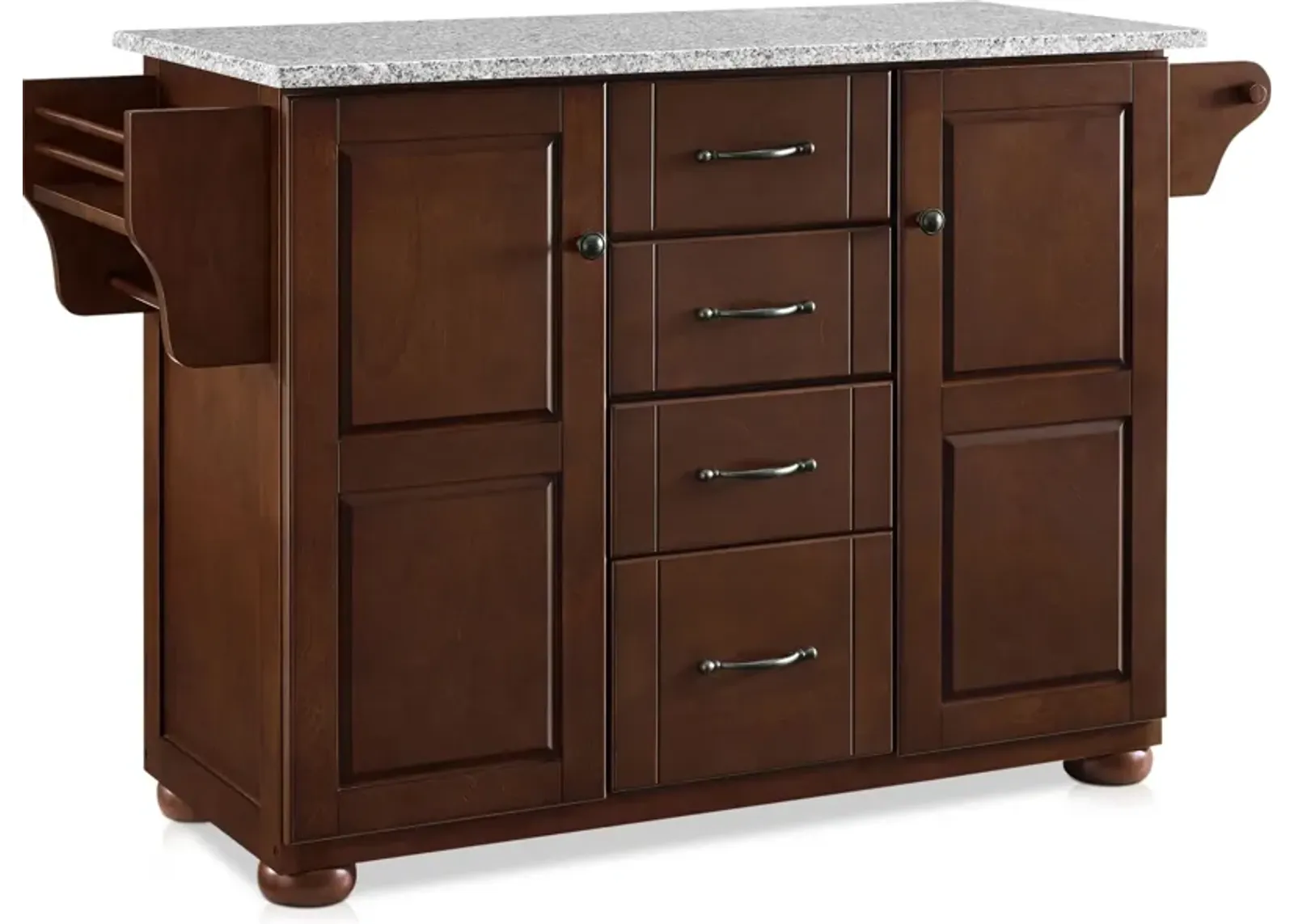 Ruth Kitchen Island - Mahogany/Gray Granite Top