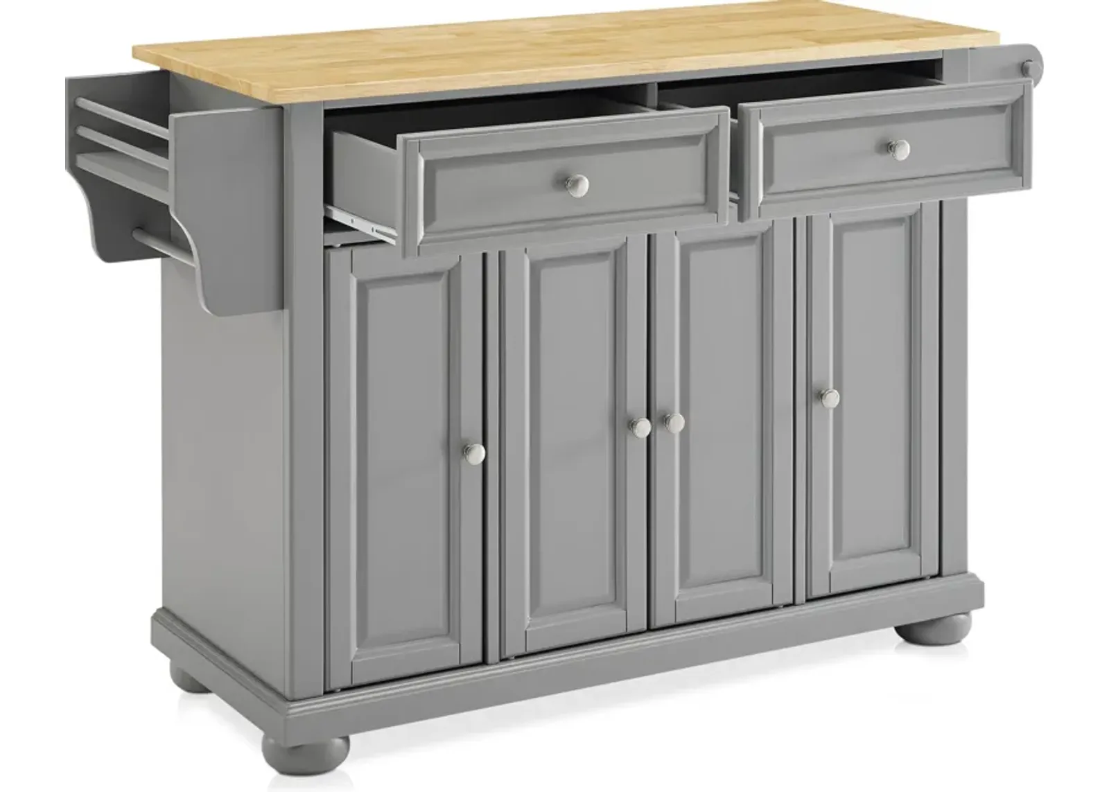 Alina Kitchen Island - Gray/Wood Top