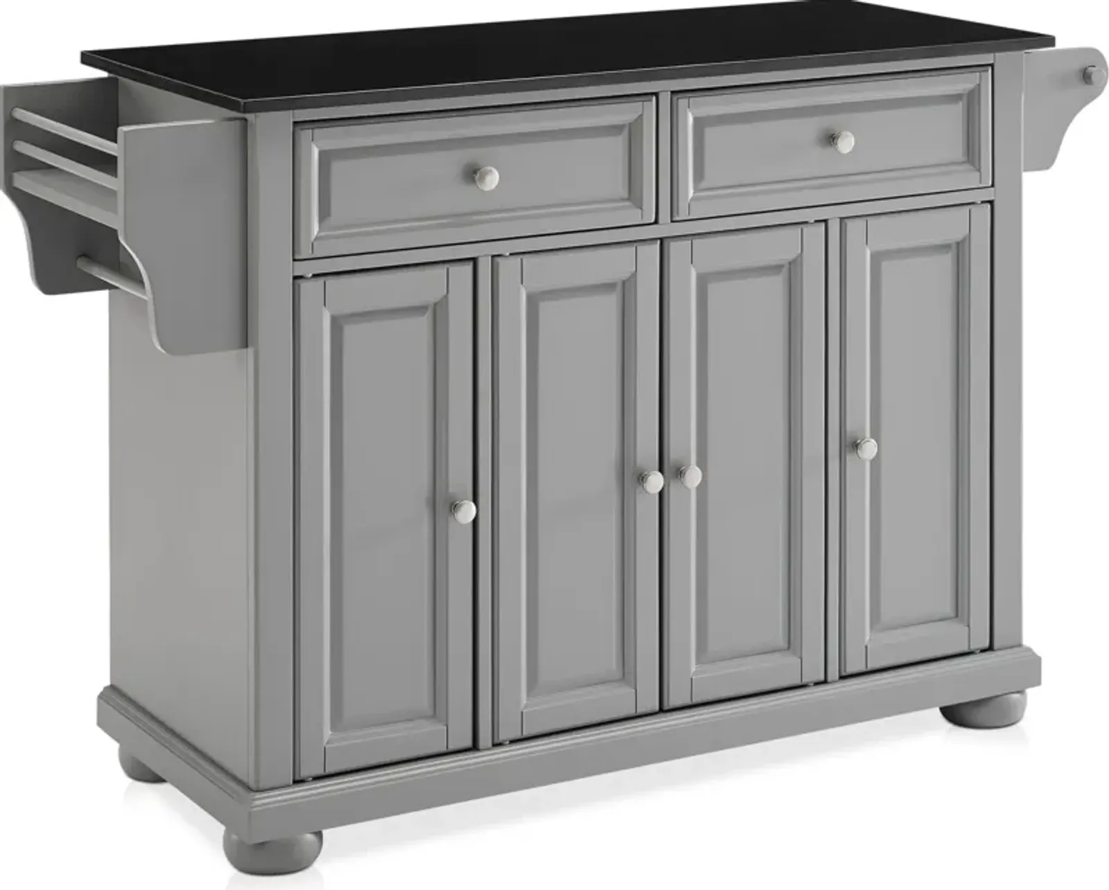 Alina Kitchen Island - Gray/Black Granite Top