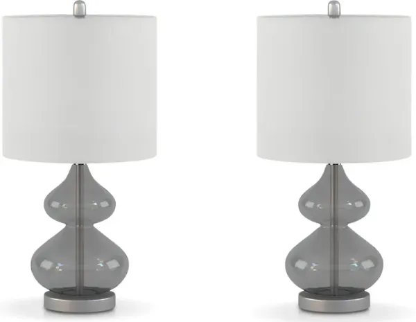 Irvine 25" Table Lamp Set - Gray