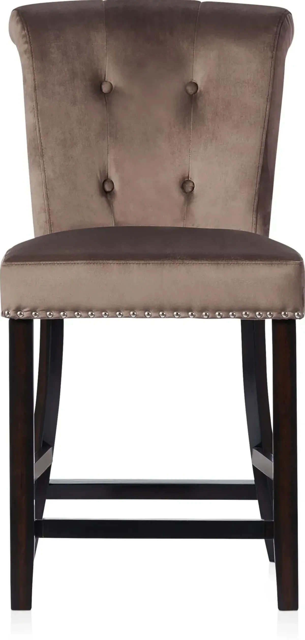 Phoebe Counter-Height Stool - Taupe Velvet