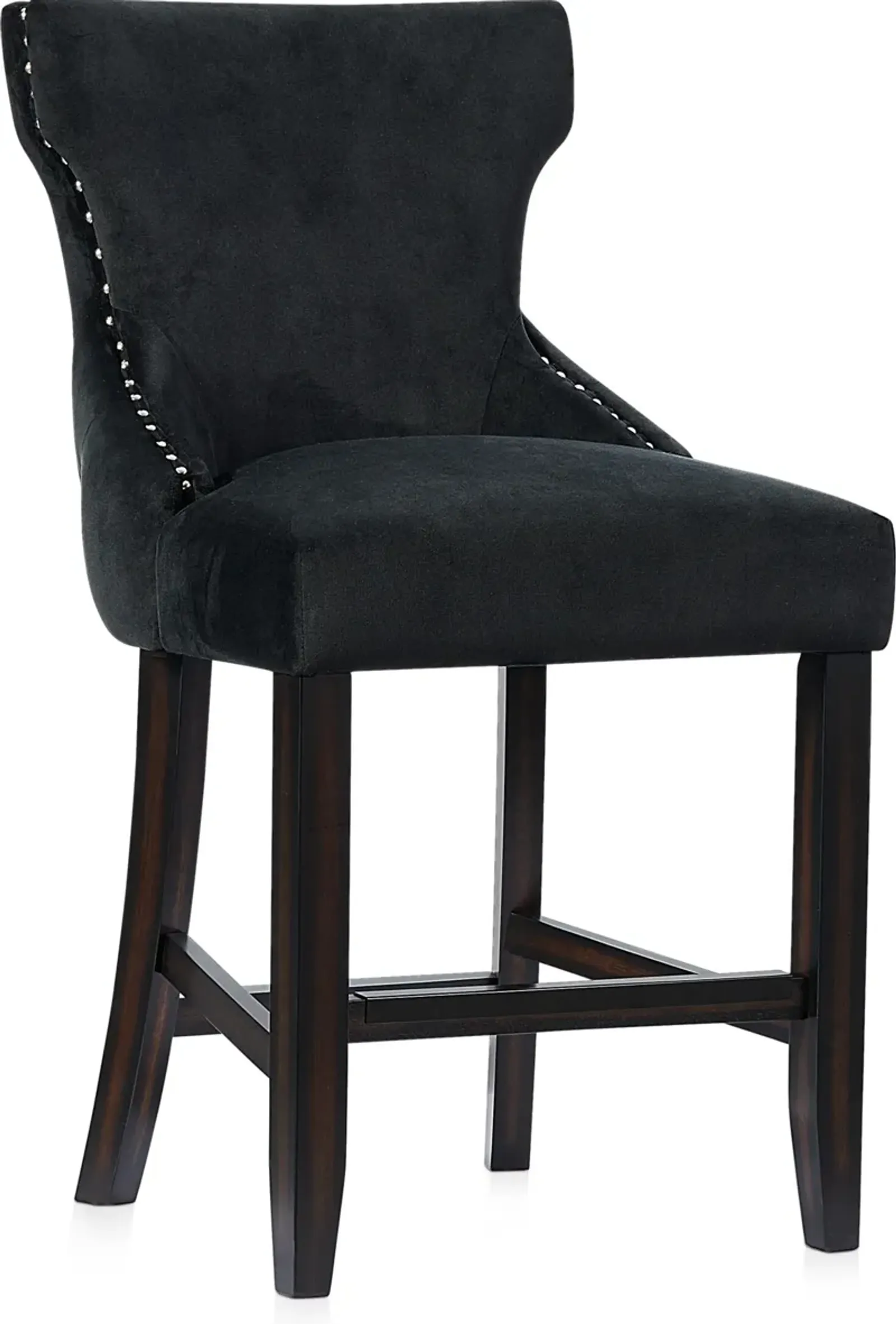 Stella Counter-Height Stool - Black Velvet