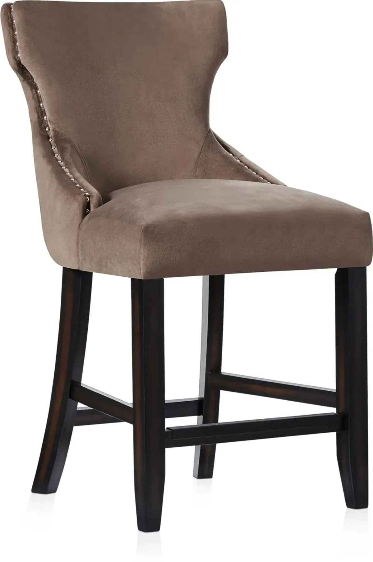 Stella Counter-Height Stool - Taupe Velvet