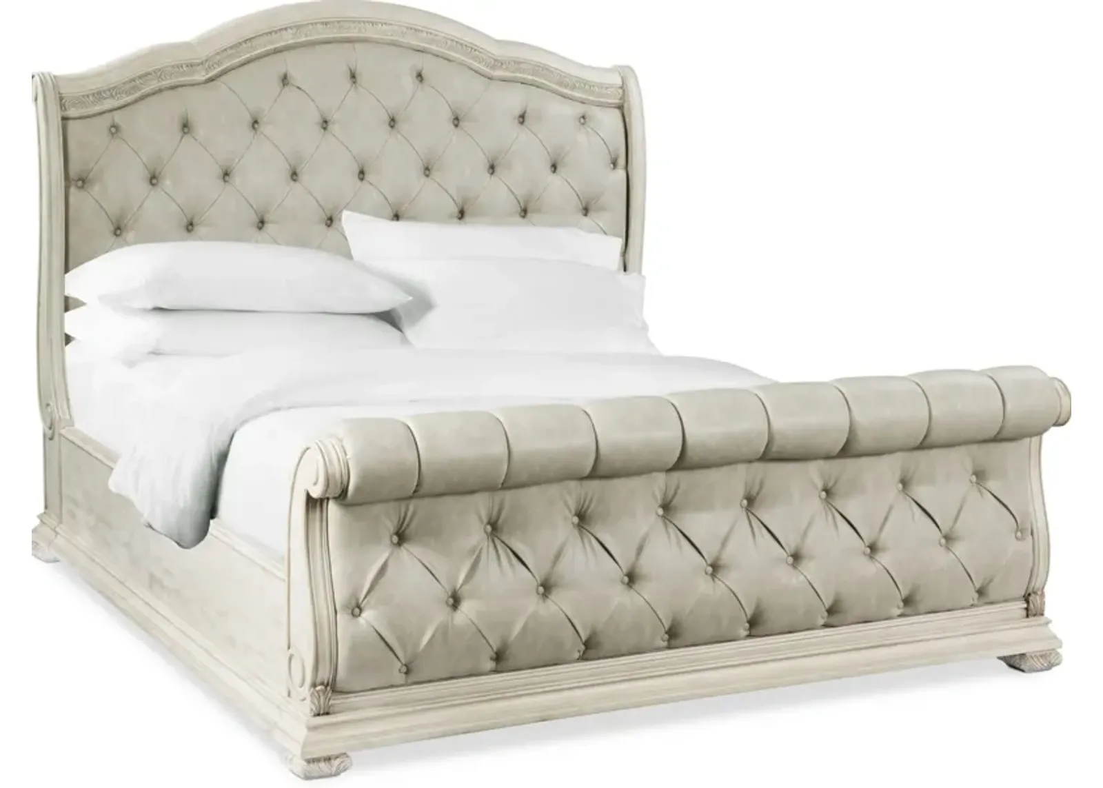 Tuscany Queen Sleigh Bed - Alabaster