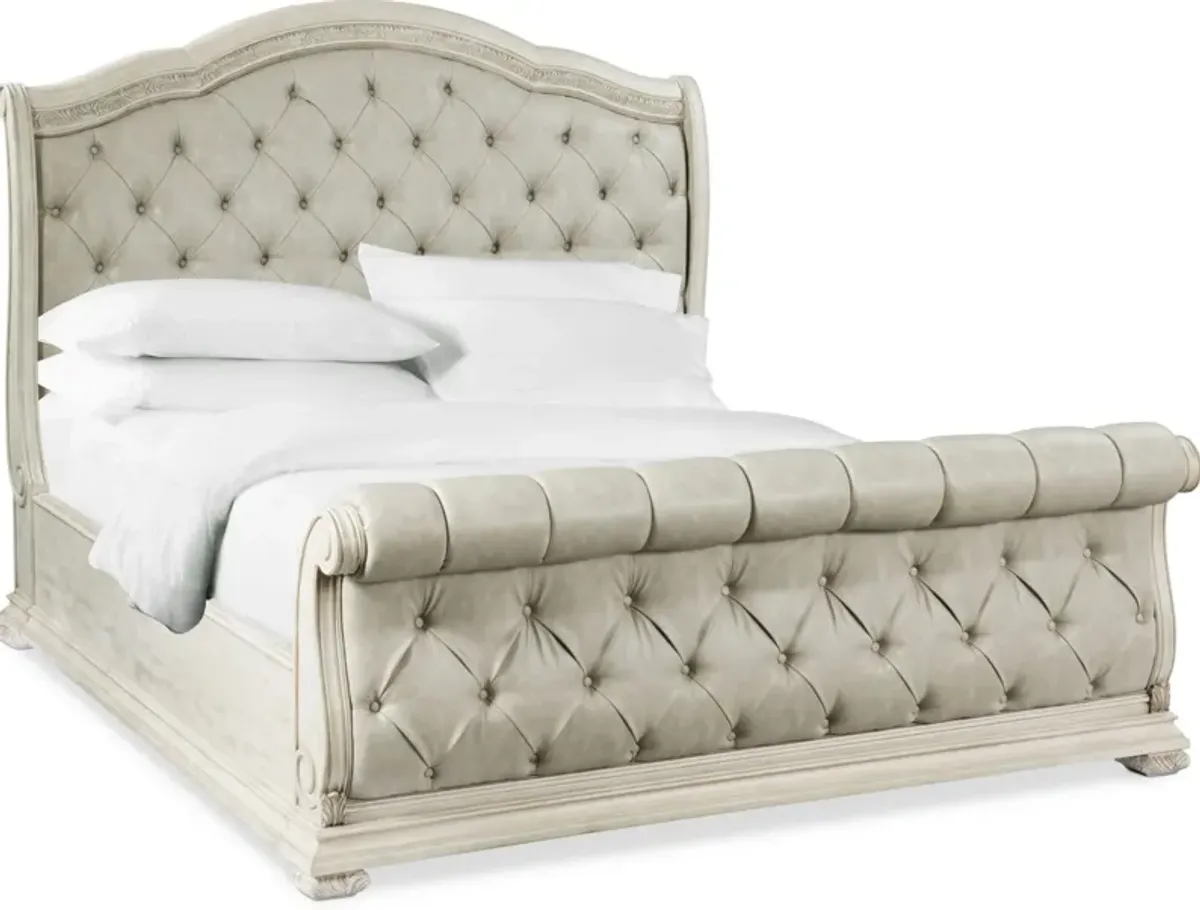 Tuscany Queen Sleigh Bed - Alabaster